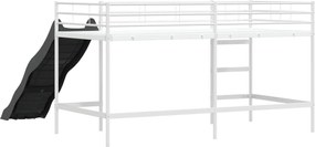 vidaXL Κουκέτα για παιδιά με τσουλήθρα Άσπρο και Ανθρακί