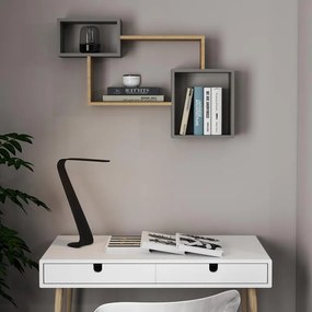 Ράφι τοίχου Beldra σε φυσική με γκρι cement απόχρωση 84x15x57.8εκ 84x15x57.8 εκ.