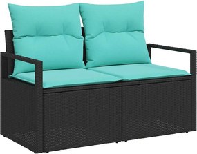 vidaXL Σετ Καναπέ 5 pcs Μαύρο συνθετικό ρατάν