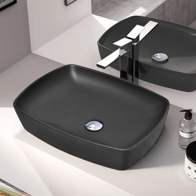 Serel 1633-401 Black Matt Hygiene Plus Πορσελάνινος Νιπτήρας Μπάνιου Επιτραπέζιος 60x44 cm