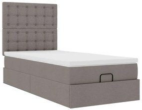 vidaXL Οθωμανικό κρεβάτι με στρώμα Taupe 90x200cm ύφασμα