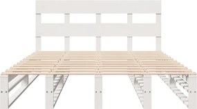 vidaXL Σκελετός Κρεβ. Χωρίς Στρώμα Λευκό 160x200 εκ Μασίφ Πεύκο