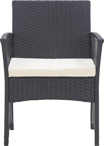 vidaXL Πολυθρόνες Εξωτερ. Χώρου 2 τεμ. Μαύρες Συνθ.Ρατάν με Μαξιλάρια