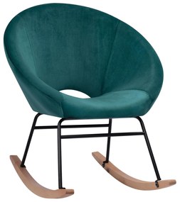 Rocker velvet armchair Paulina  cypress green 76x86x76cm