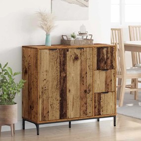 vidaXL Πλαϊνό γραφείο με συρτάρι Παλαιό ξύλο 89.5 x 33 x 82 εκ.
