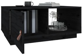 vidaXL Τραπεζάκι Σαλονιού Μαύρο 80x50x35,5 εκ. από Μασίφ Ξύλο Πεύκου