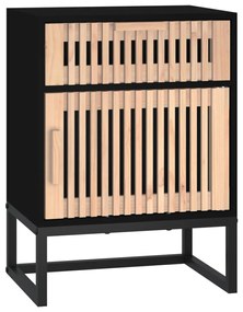 vidaXL Κομοδίνα 2 τεμ. Μαύρα 40x30x55,5 εκ Επεξεργασμένο Ξύλο &amp; Σίδερο