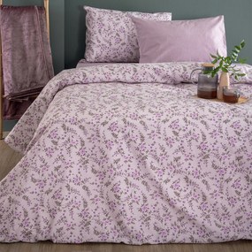 Φανελένια Σεντόνια Υπέρδιπλα (Σετ) Palamaiki Flannel FB0235 Λιλά Με Λάστιχο 170x200+32