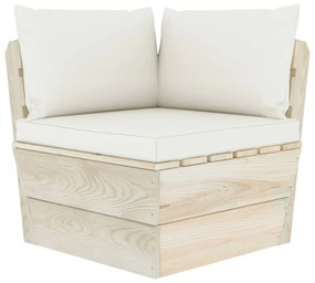vidaXL Καναπές Κήπου Παλέτας Τριθέσιος Ξύλο Ερυθρελάτης με Μαξιλάρια