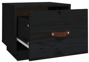 vidaXL Κομοδίνα 2 τεμ. Μαύρα 40x34x35 εκ. από Μασίφ Ξύλο Πεύκου