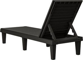vidaXL Ξαπλώστρα Μαύρη 155 x 58 x 83 εκ. από Πολυπροπυλένιο