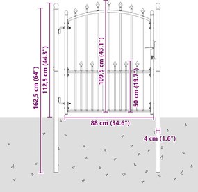 vidaXL Πύλη Φράχτη με Ακίδες EMMEN 125 x 100 εκ