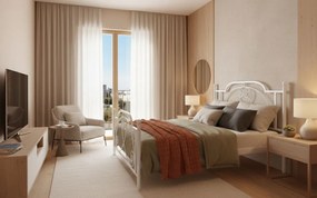 Κρεβάτι Έλλη-160x200-Λευκό-Με ποδαρικό