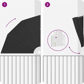 vidaXL Αδιάφανο σκίαστρο μπαλκονιού Ανθρακί 160 x 160 cm Πολυεστέρας