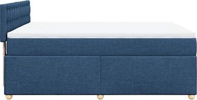 vidaXL Κρεβάτι Boxspring με Στρώμα Μπλε 140x190 εκ. Υφασμάτινο