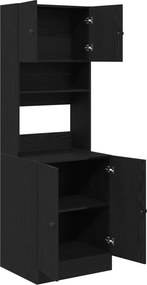 vidaXL Πλαϊνός πάγκος κουζίνας Μαύρη Οξυά 60 x 50 x 180 εκ