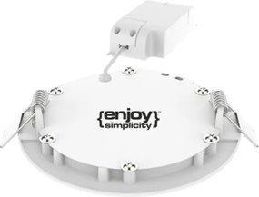 Led panel λευκό στρογγυλό χωνευτό 6.5W 230V 6500k ψυχρό φως 110° 350lm