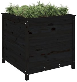 vidaXL Ζαρντινιέρα Μαύρη 82,5 x 82,5 x 78 εκ. από Μασίφ Ξύλο Πεύκου