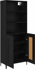 vidaXL Highboard 2 pcs Μαύρη δρυς Επεξεργασμένο ξύλο