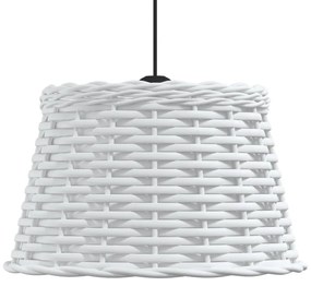 Καπέλο Φωτιστικού Οροφής Λευκό Ø 38 x 23 εκ. Ψάθινο - Λευκό
