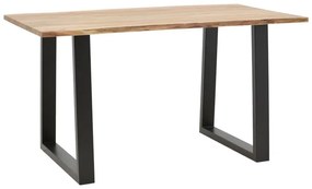 Τραπέζι Avron pakoworld φυσικό μασίφ ξύλο ακακίας 140x80x76εκ