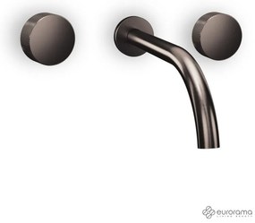 Eurorama Eletta Tecno Black Brushed Μπαταρία Νιπτήρα Εντοιχισμού