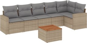 vidaXL Patio Sofa Set 7-θέσια Μικτό μπεζ και γκρι