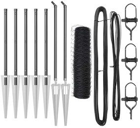 vidaXL Στύλος Περιφράξεων Γκρι 10 x 0,6 m (50 mm πλέγμα)