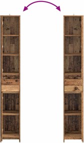 vidaXL Ντουλάπι Μπάνιου Παλαιωμένο ξύλο 30 x 33 x 190 εκ.