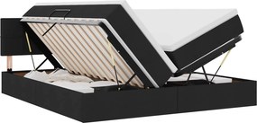 vidaXL Κρεβάτι Αποθήκης με στρώμα Μαύρο 200 x 200 cm Τεχνητό Δέρμα