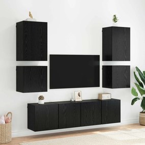 vidaXL Ντουλάπι Τηλεόρασης Τοίχου 40,5x30x40εκ Μαύρη Οξυά