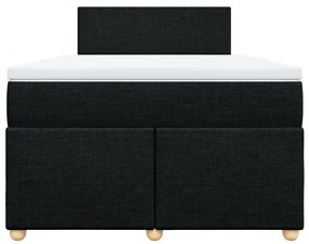 vidaXL Κρεβάτι Boxspring με Στρώμα Μαύρο 120x190 εκ. Υφασμάτινο