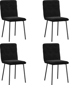 vidaXL Καρέκλες Τραπεζαρίας 4 τεμ. Μαύρες Βελούδινες