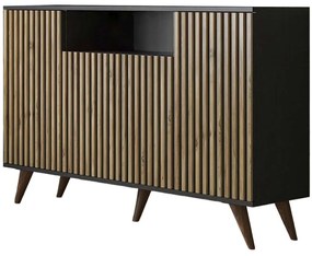 Μπουφές 787CDL1707 140x35x91cm Pine-Black Μοριοσανίδα,Mdf