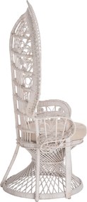 ΠΟΛΥΘΡΟΝΑ ROYAL PEACOCK HM9342.02 RATTAN ΣΕ ΛΕΥΚΟ-ΜΑΞΙΛΑΡΙ ΛΕΥΚΟ 114x72x150Yεκ.