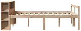 vidaXL Κρεβάτι Βιβλιοθήκη Χωρίς Στρώμα 120x200 εκ Μασίφ Ξύλο Πεύκο