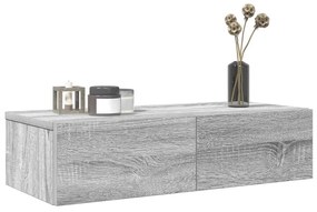 Ράφι τοίχου με συρτάρια Γκρι Sonoma Ξύλινη κατασκευή