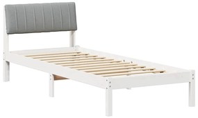 vidaXL Σκελετός Κρεβατιού Λευκό και ανοιχτό γκρι 80 x 200 cm