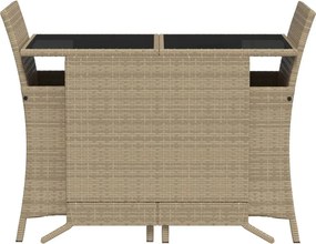 vidaXL Σετ Επίπλων Bistro 3 τεμ. Μικτό Μπεζ Συνθ. Ρατάν με Μαξιλάρια