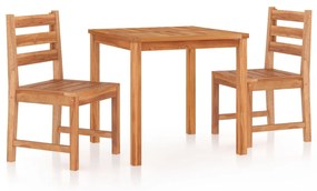 vidaXL Σετ Τραπεζαρίας Κήπου 3 Τεμαχίων από Μασίφ Ξύλο Teak