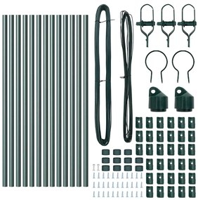 vidaXL Στύλος Περιφράξεων 13 pcs Πράσινο Ατσάλι