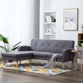 vidaXL Καναπές Γωνιακός Ανοιχτό Γκρι 186 x 136 x 79 εκ. Υφασμάτινος