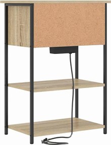 vidaXL Κομοδίνο Δρύς Sonoma 55 x 31 x 76 εκ Επεξεργασμένο ξύλο