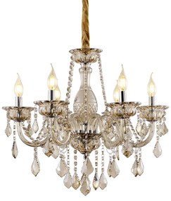 Artekko Chandelier Champ Πολυέλαιος 6φωτος Σαμπανιζέ Κρύσταλλο (60x60x60)cm