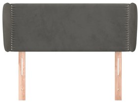 Κεφαλάρι με Πτερύγια Σκούρο Γκρι 93x23x78/88 εκ. Βελούδινο 3117041