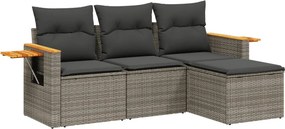 vidaXL Patio Sofa Set 4-θέσια Grey