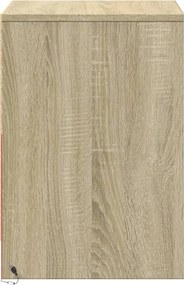 vidaXL Κομοδίνο με Φώτα LED Sonoma Δρυς Επεξεργασμένο Ξύλο
