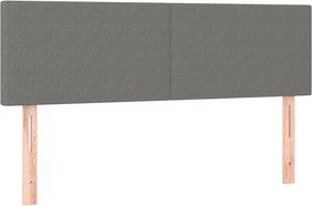 vidaXL Κρεβάτι Boxspring με Στρώμα Σκούρο Γκρι 140x200 εκ Υφασμάτινο