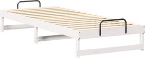 vidaXL Σκελετός Κρεβατιού Λευκό 100 x 220 cm Στερεά ξυλεία πεύκου
