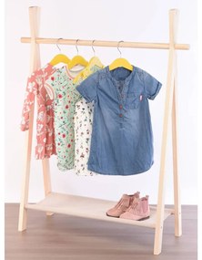 Storage solutions Παιδική Κρεμάστρα Ρούχων με 1 Ράφι από Ξύλο Πεύκου